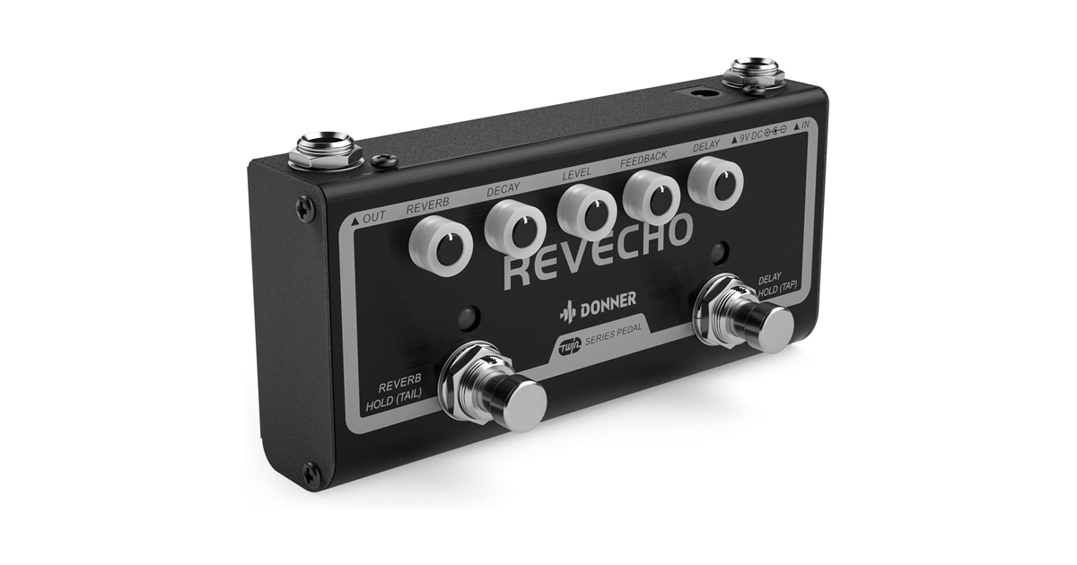 Donner Revecho ギター エフェクター ペダル 2 in 1 ディレイ&リバーブ